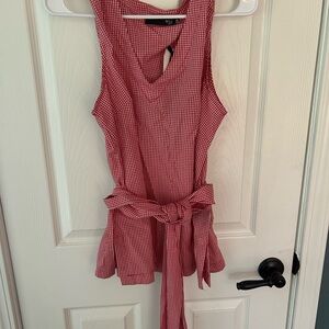 Max Jeans Red Tie Front Tank Top